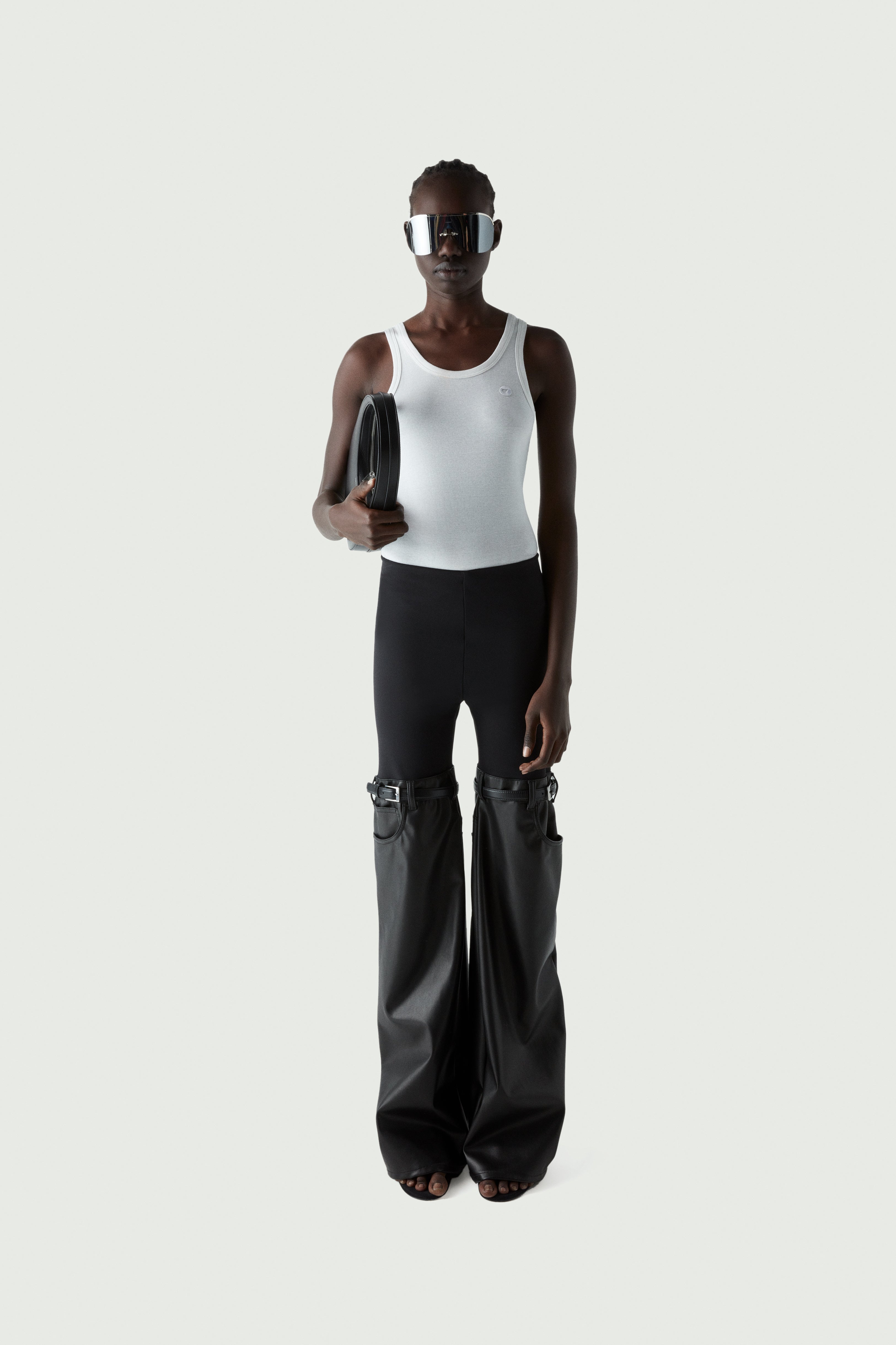 Coperni Hybrid Flare Faux Leather Trousers