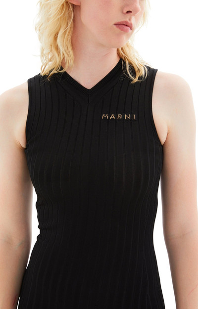 Marni KNITTED SLEEVELESS DRESS W/MARNI LOGO (BLACK) outlook