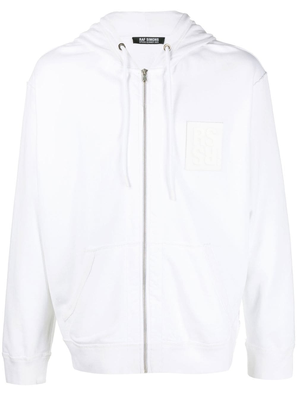 logo-patch zip-up hoodie - 1