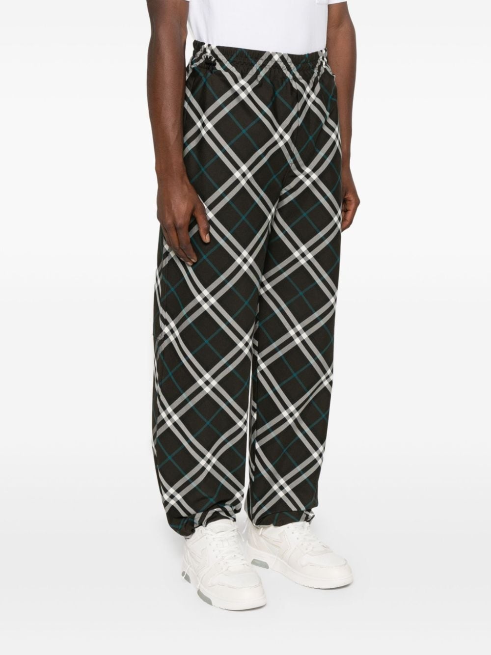 Vintage Check-print loose-cut trousers - 3