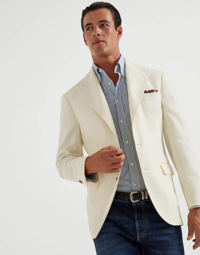 Striped poplin slim fit shirt with button-down collar 4