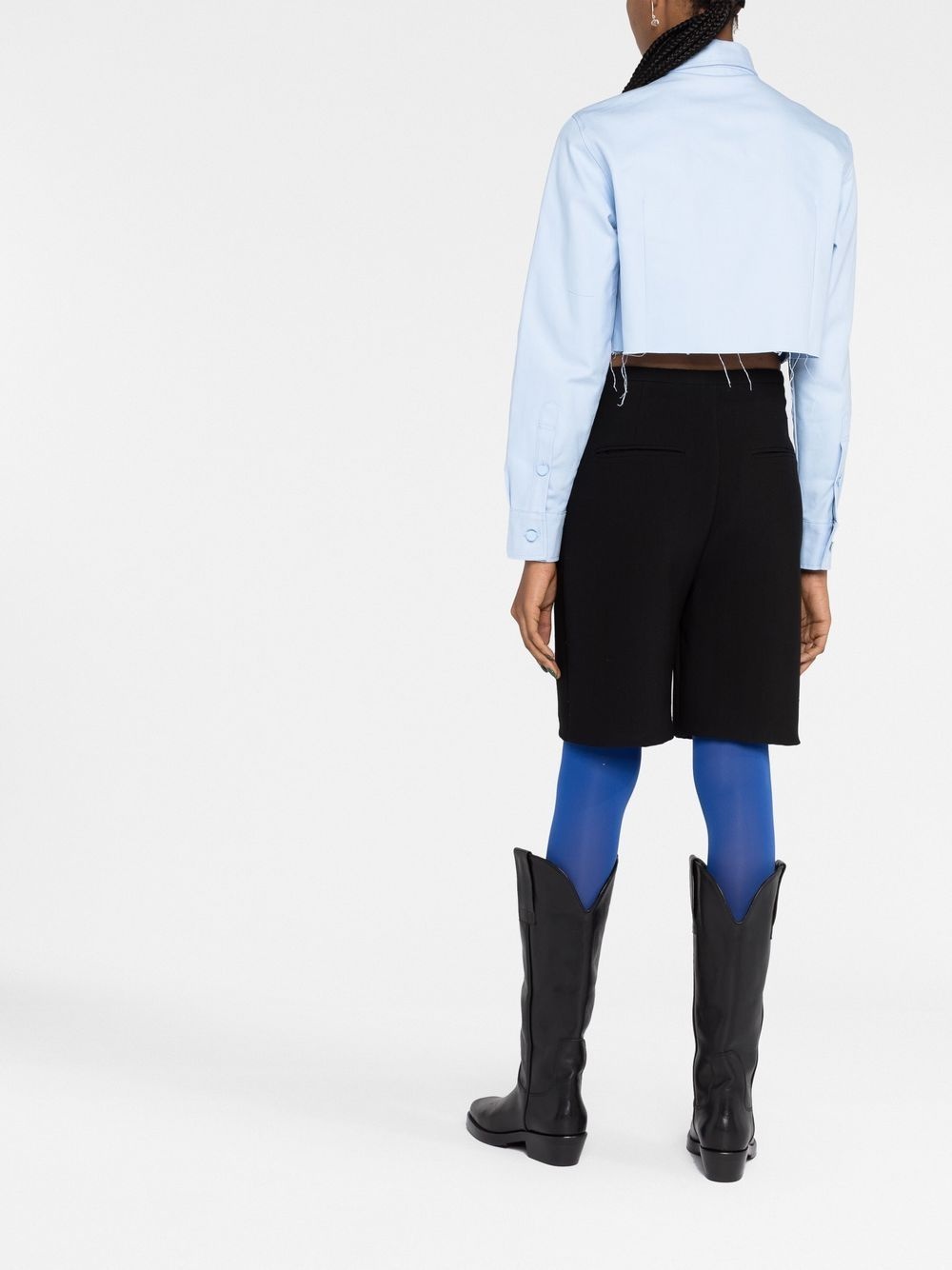 cropped cotton shirt - 4
