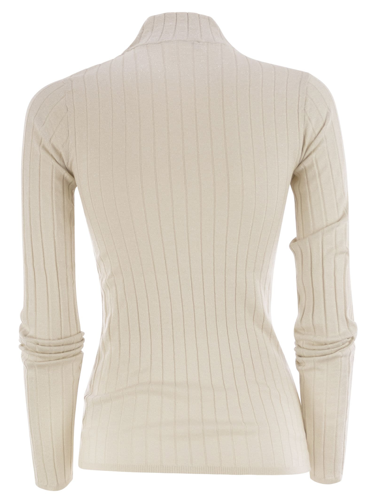 Brunello Cucinelli Women Lightweight Cashmere And Silk Broad Rib Sweater - 2