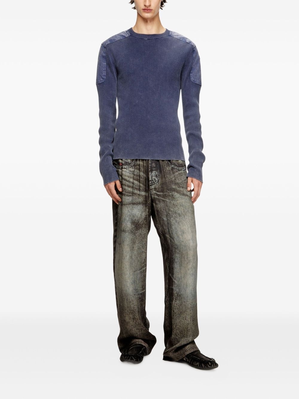K-Martin panelled ribbed jumper - 2