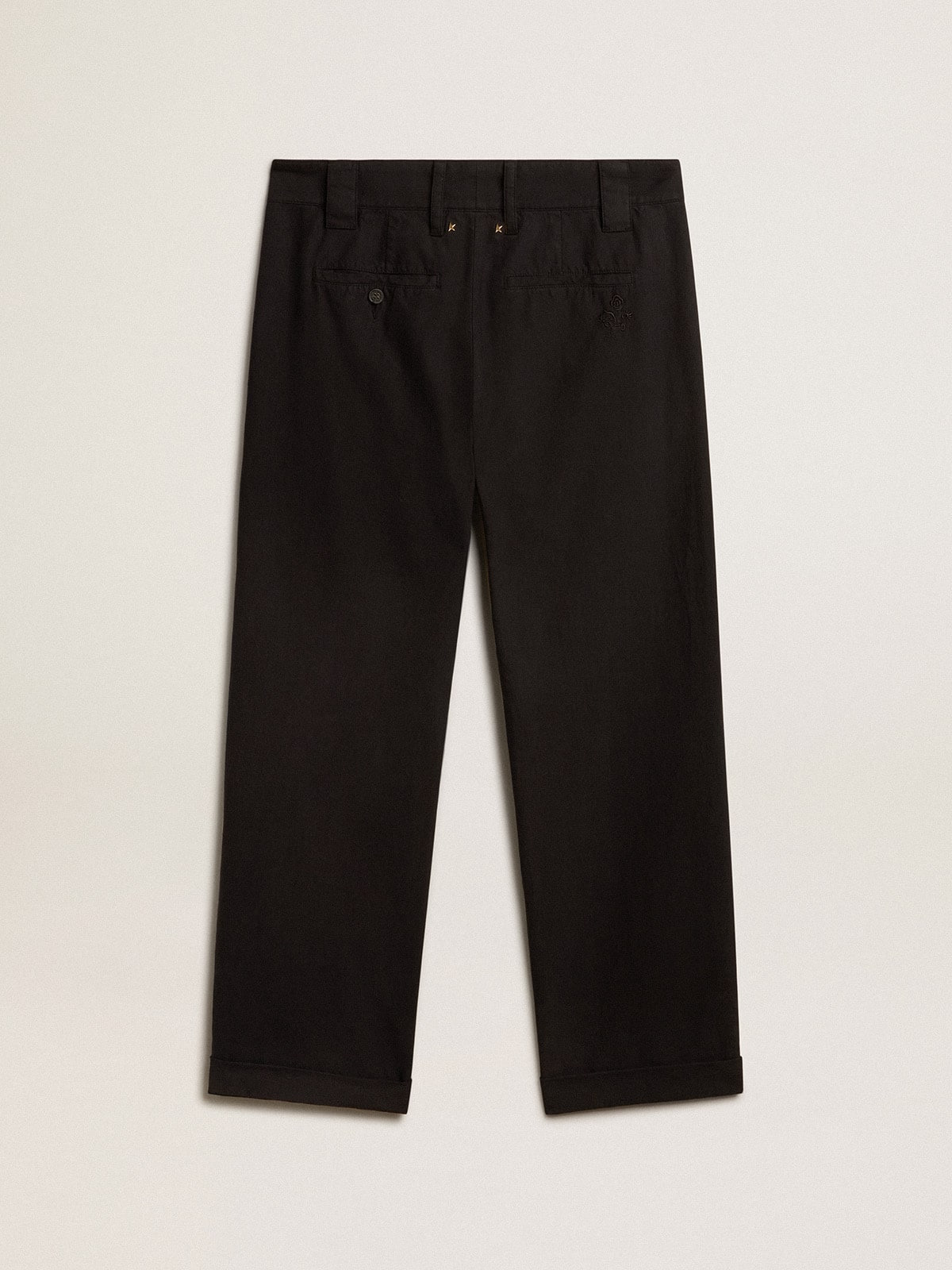 Men's black cotton chinos - 6