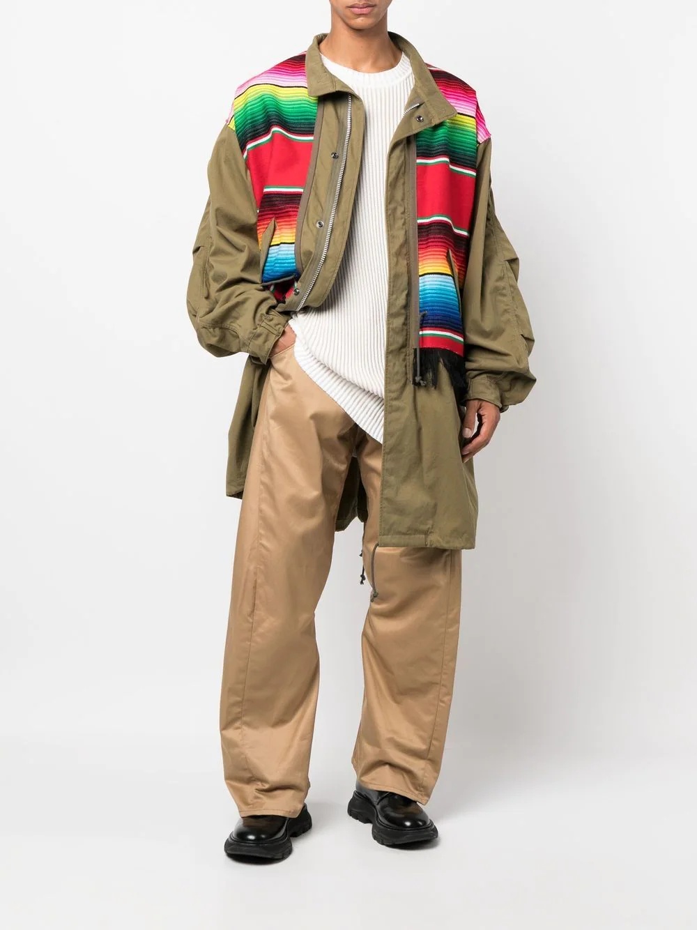 panelled midi coat - 2