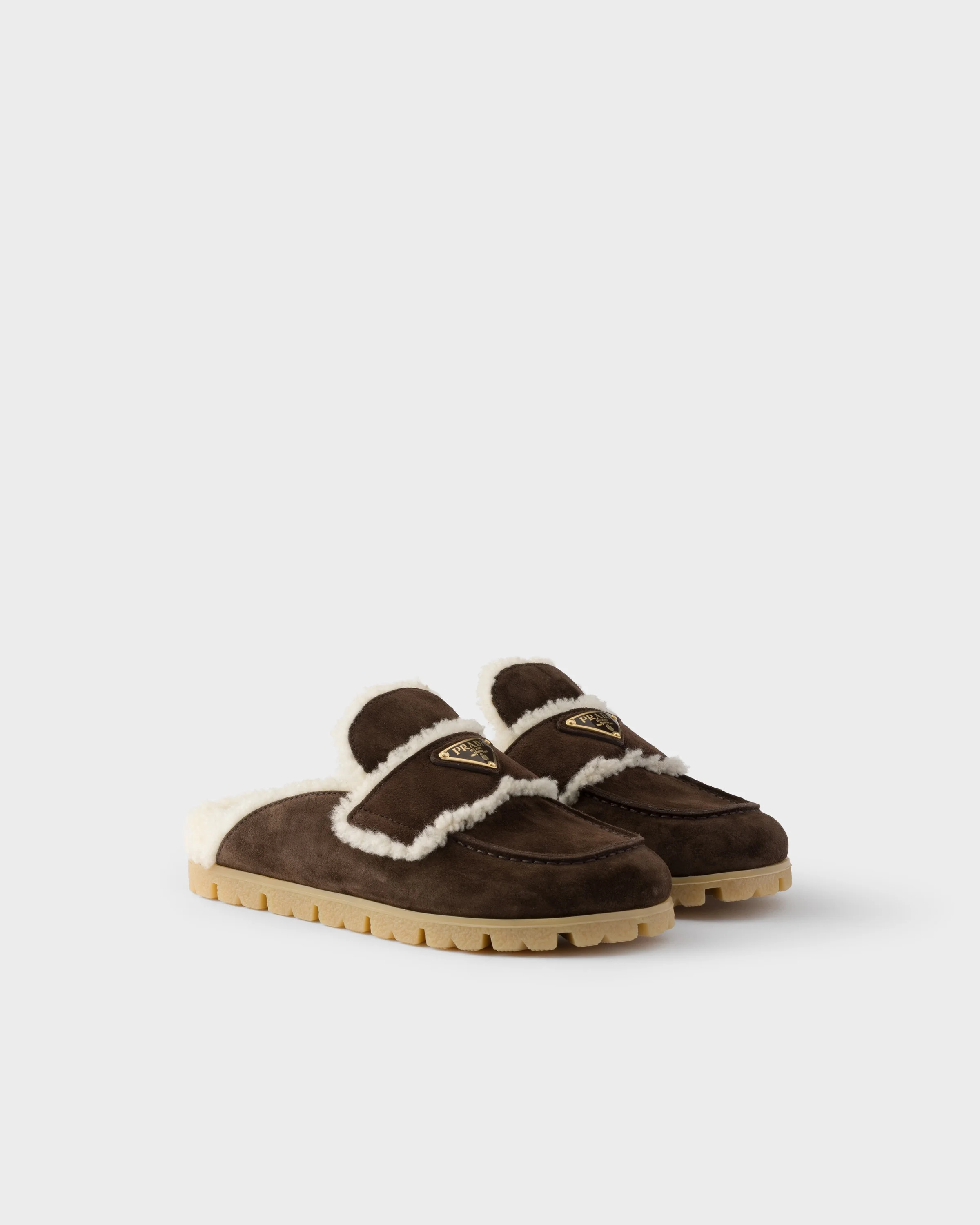 Suede and shearling mules - 1