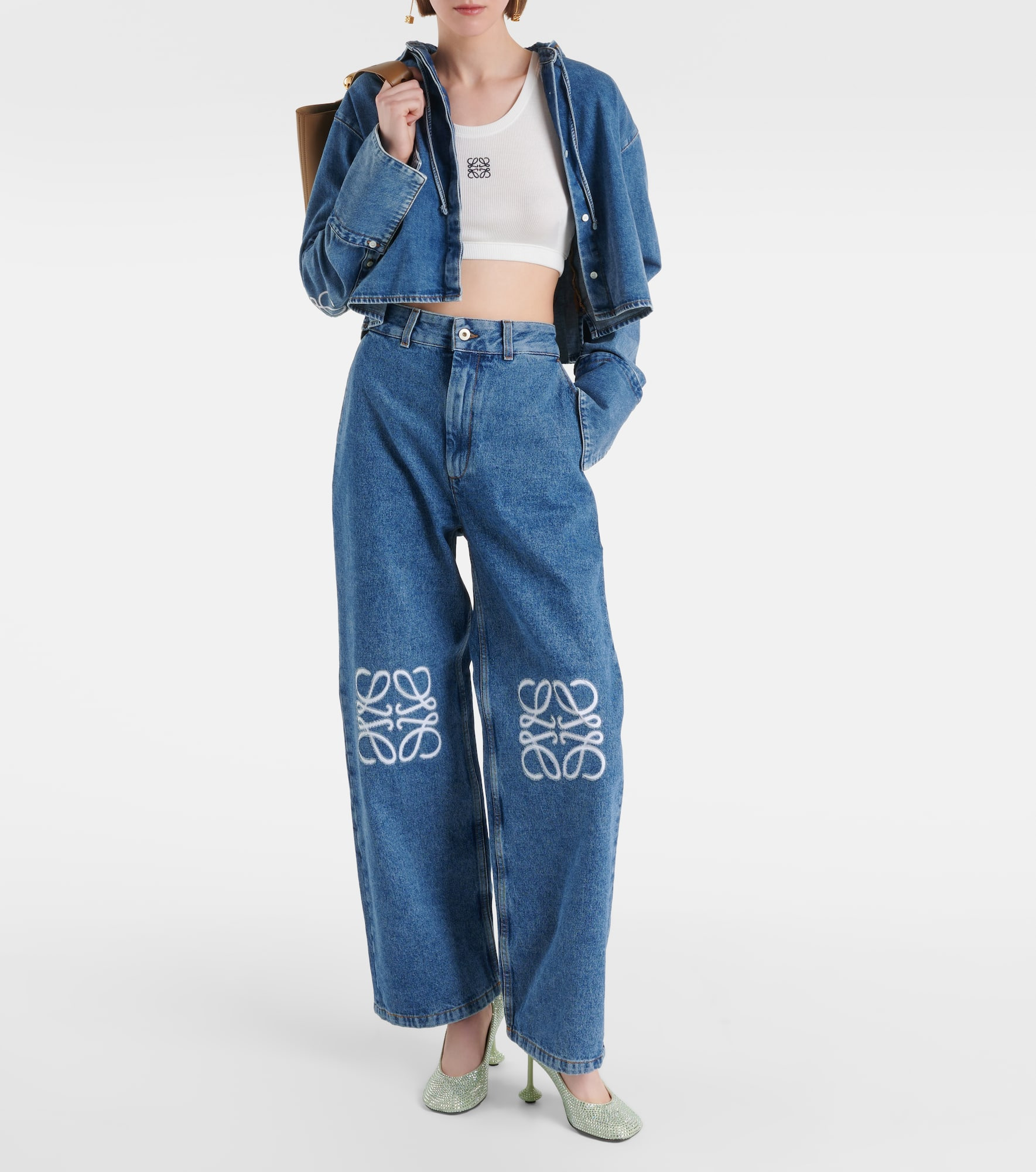 Anagram high-rise wide-leg jeans - 2