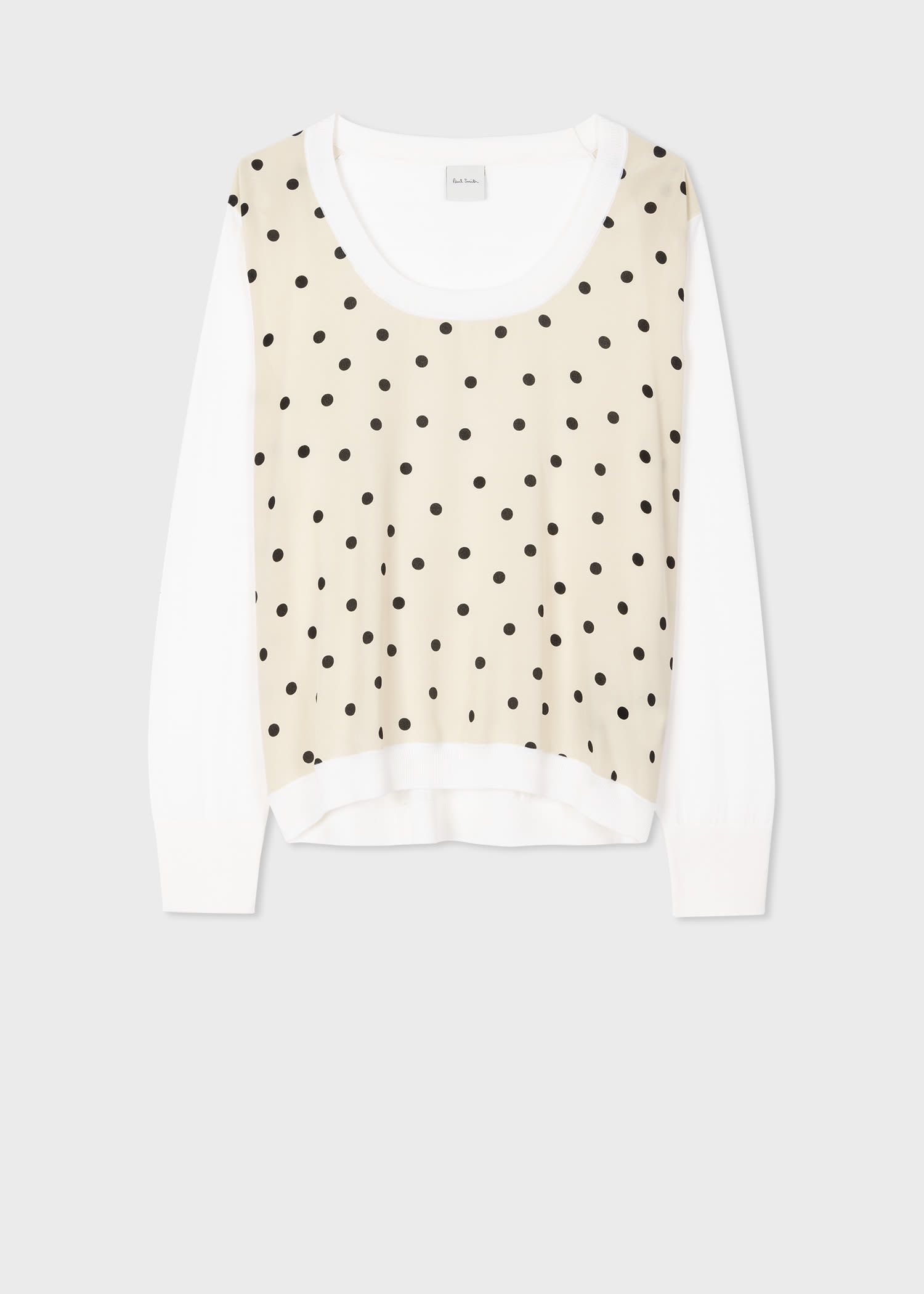 Silk Front Polka Dot Sweater - 1