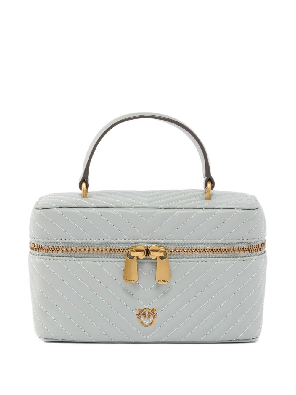 chevron quilted leather mini bag - 1