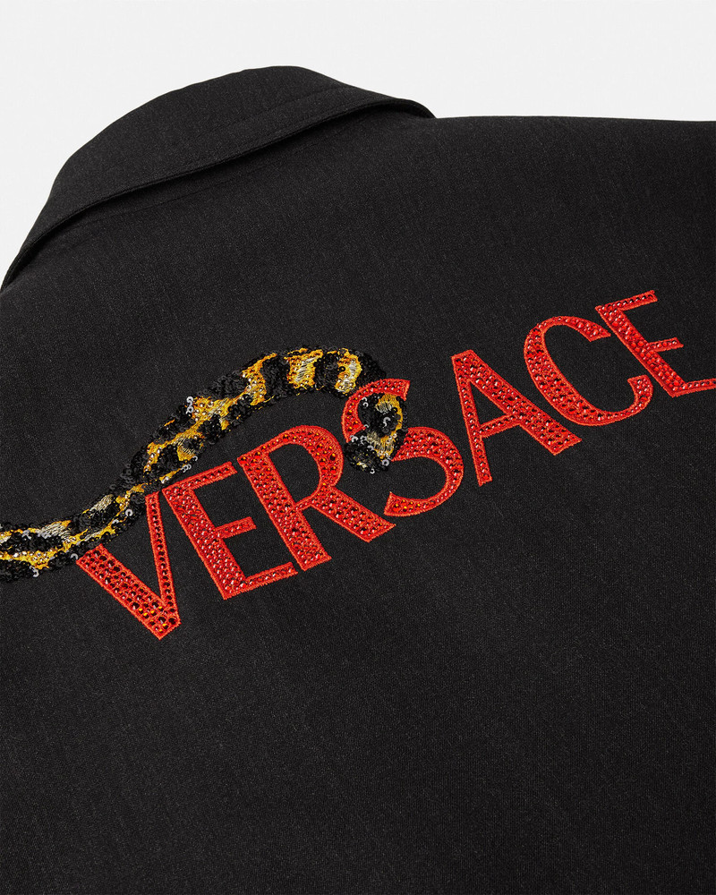 Versace Leopard Mélange Wool Blouson Jacket 5