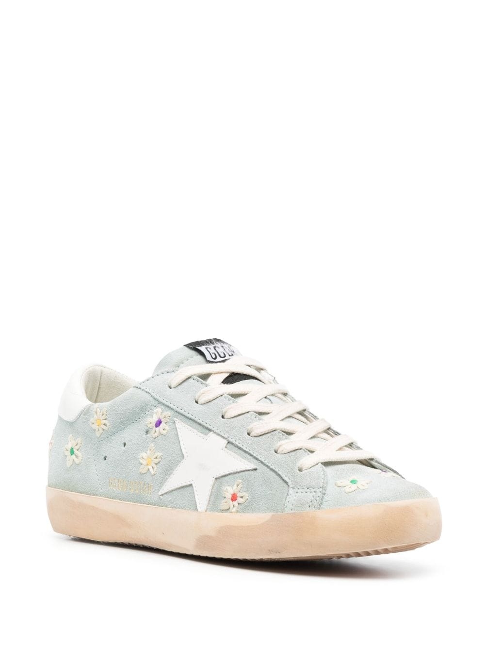Superstar floral-embroidered suede sneakers - 2