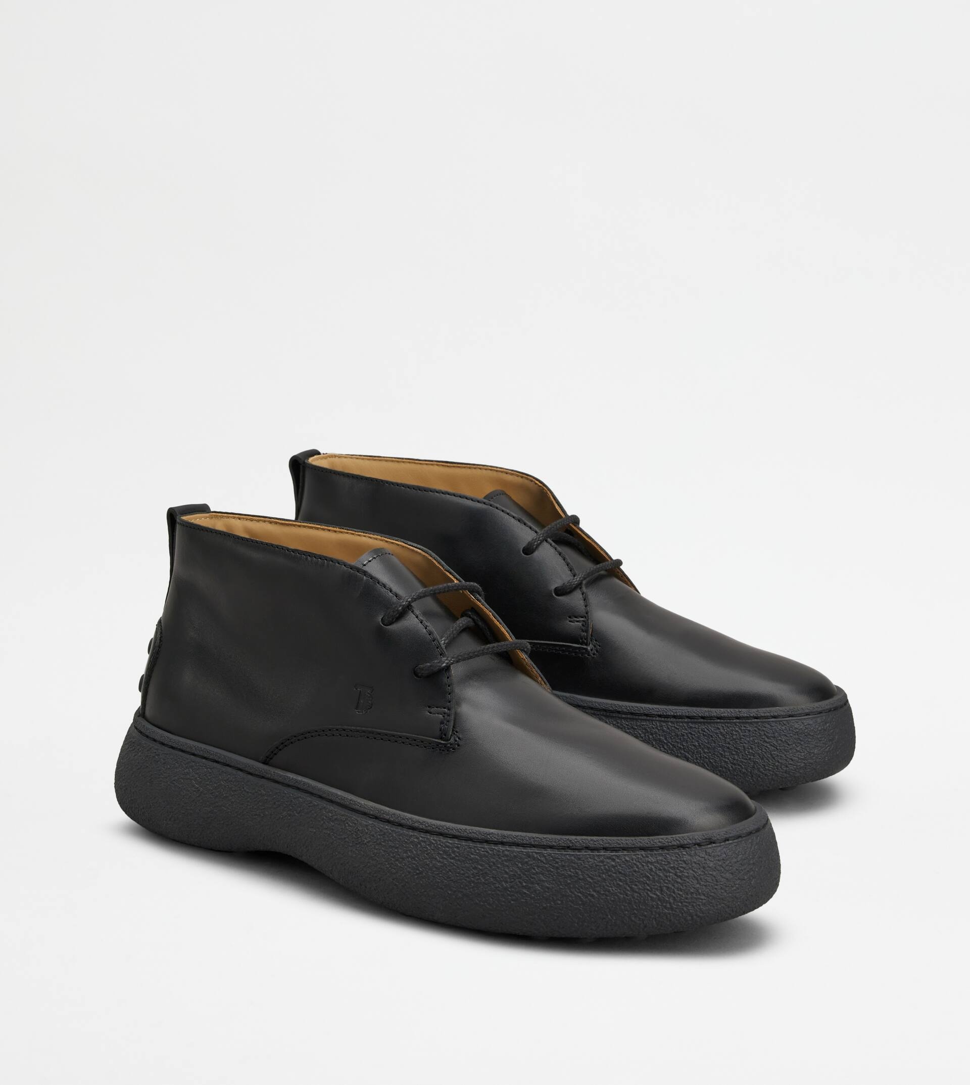 TOD'S W. G. DESERT BOOTS IN LEATHER - BLACK - 3