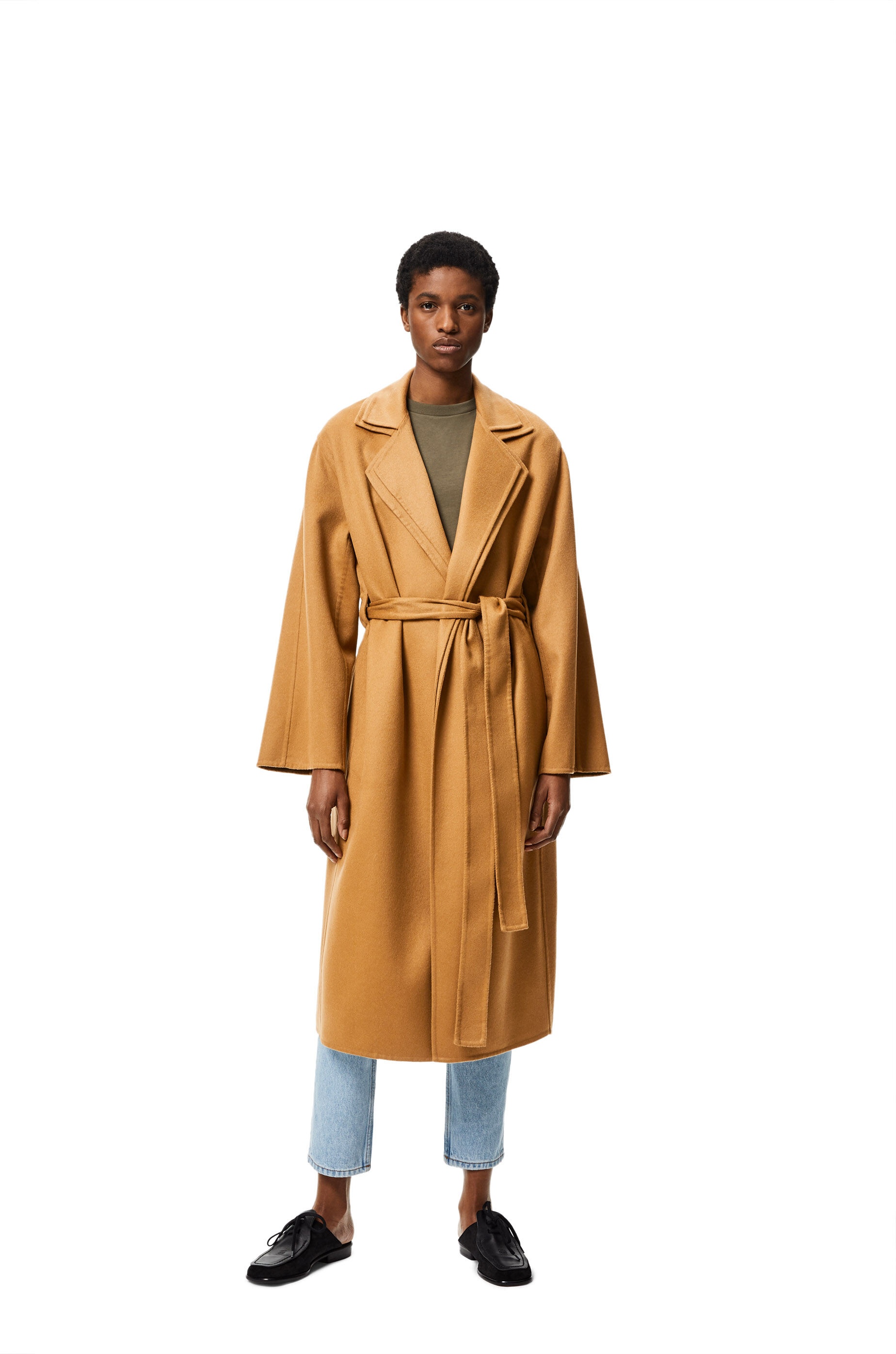 Double layer belted coat in wool and cashmere - 3