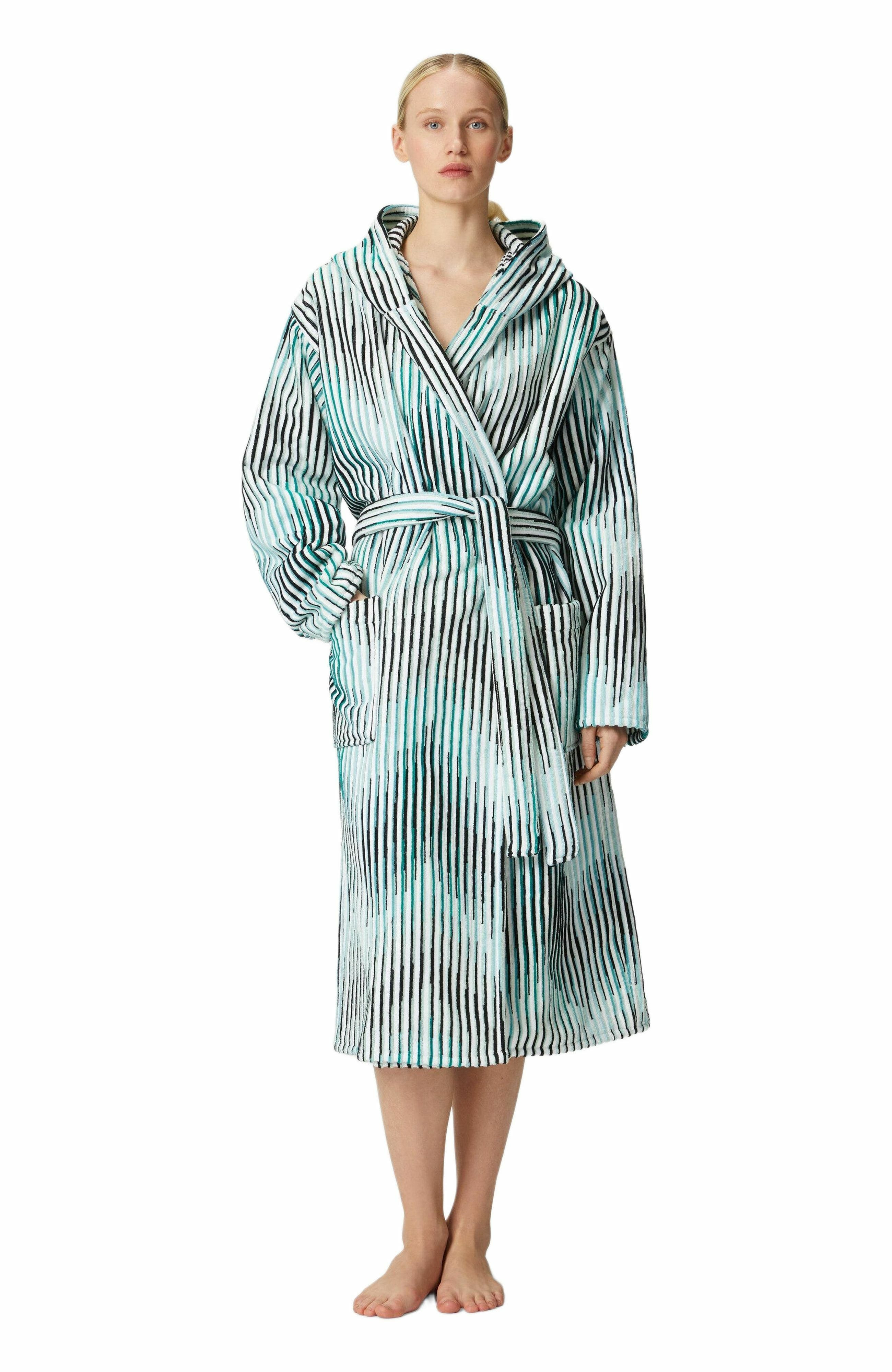 Missoni Home Arpeggio Bathrobe In Slub Cotton Terry in Turquoise at Nordstrom - 2