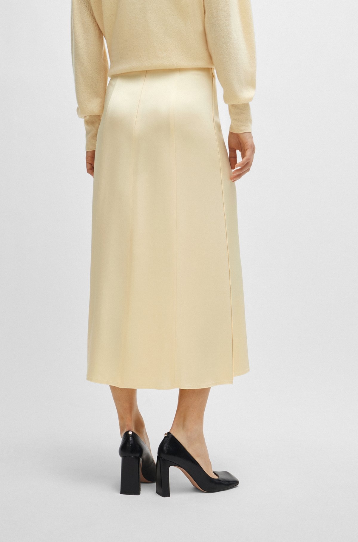 HIGH-WAISTED A-LINE SKIRT WITH GATHERED DETAILS - 4