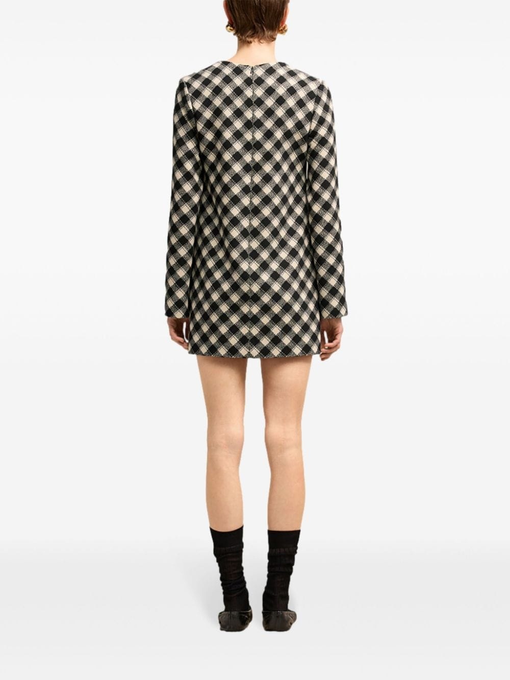 check-pattern mini-dress - 4