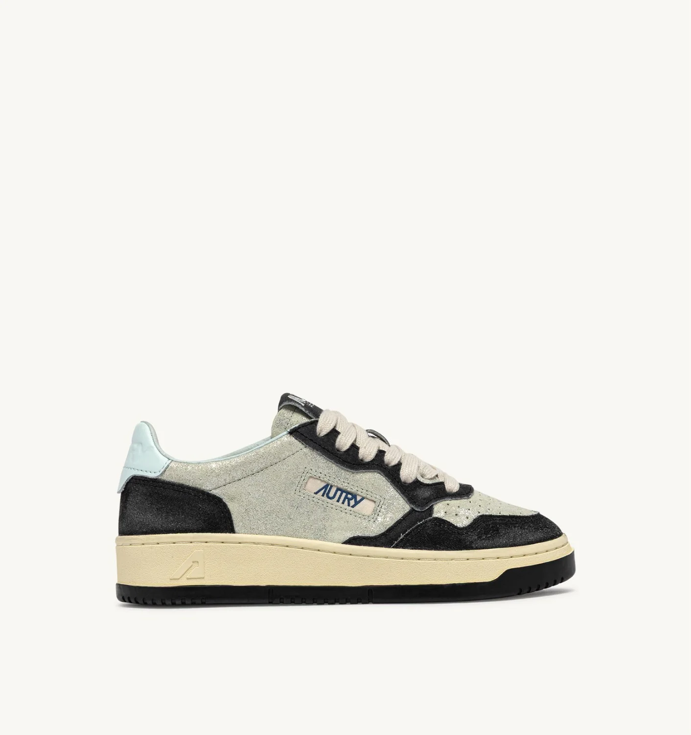 MEDALIST LOW SNEAKERS IN SILVER SUEDE AND BLACK SUGAR - 1