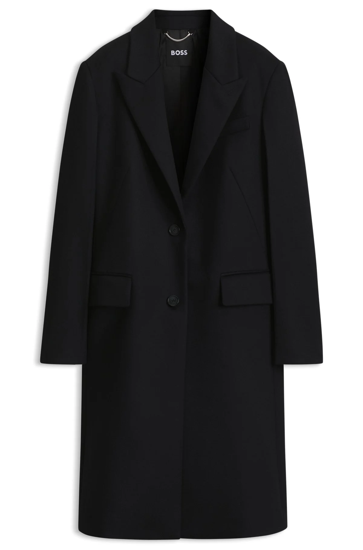SINGLE-BREASTED FORMAL WOOL COAT - 1