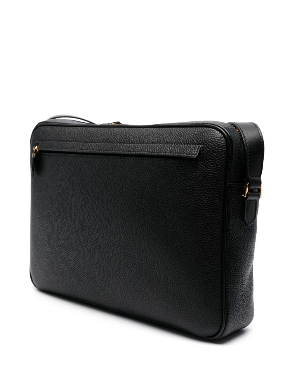logo-patch leather briefcase - 2