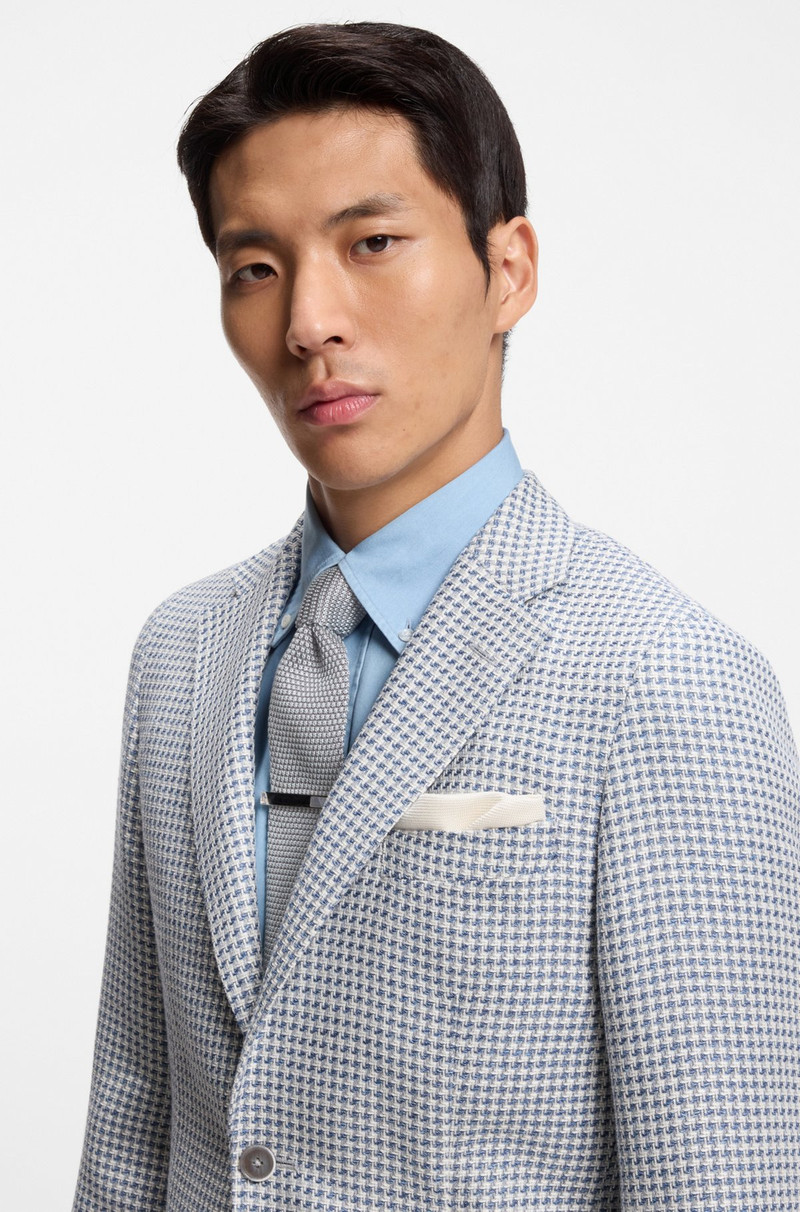 BOSS KNITTED POCKET SQUARE IN ITALIAN-MADE SILK outlook