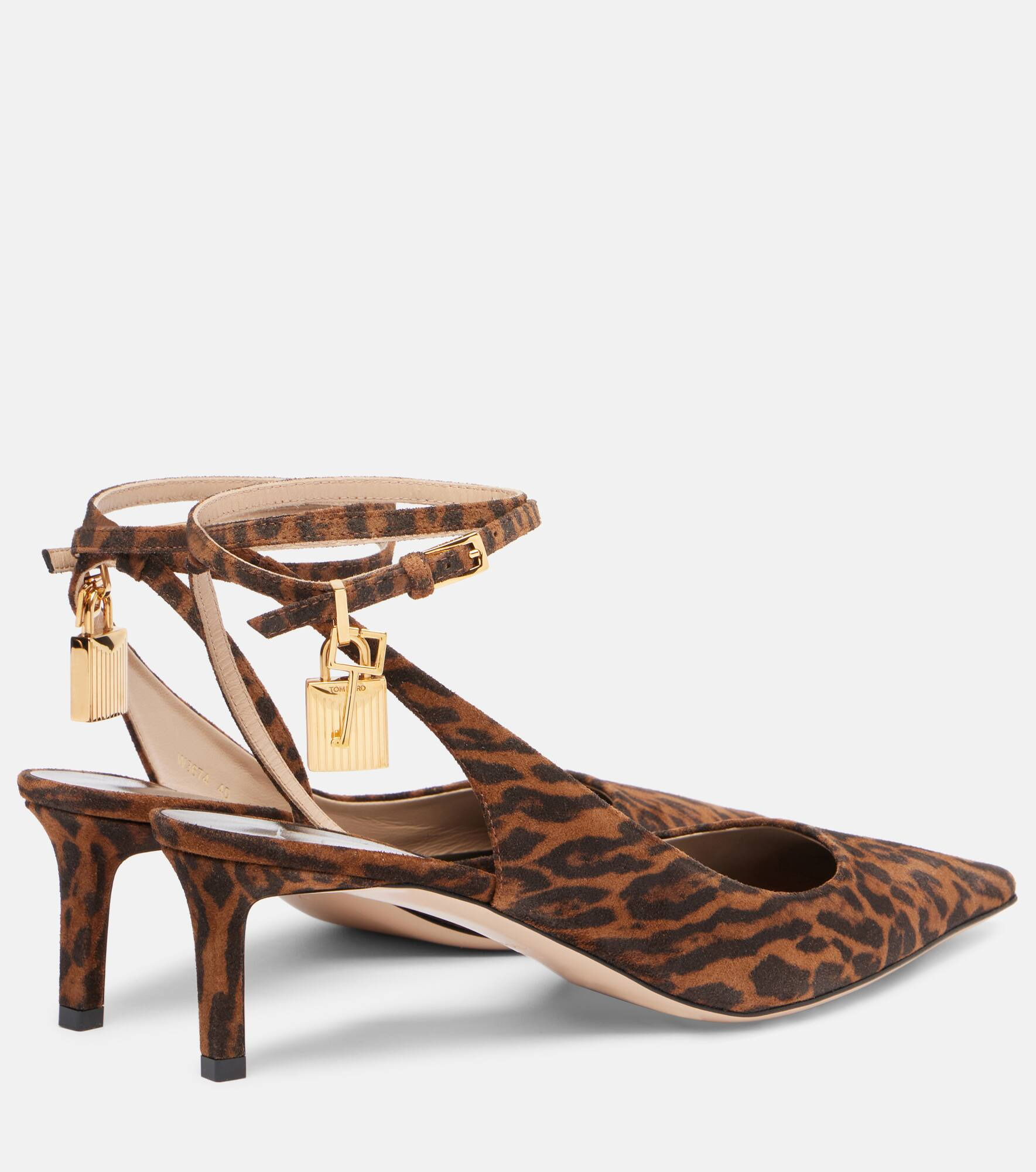 Padlock 55 suede slingback pumps - 2