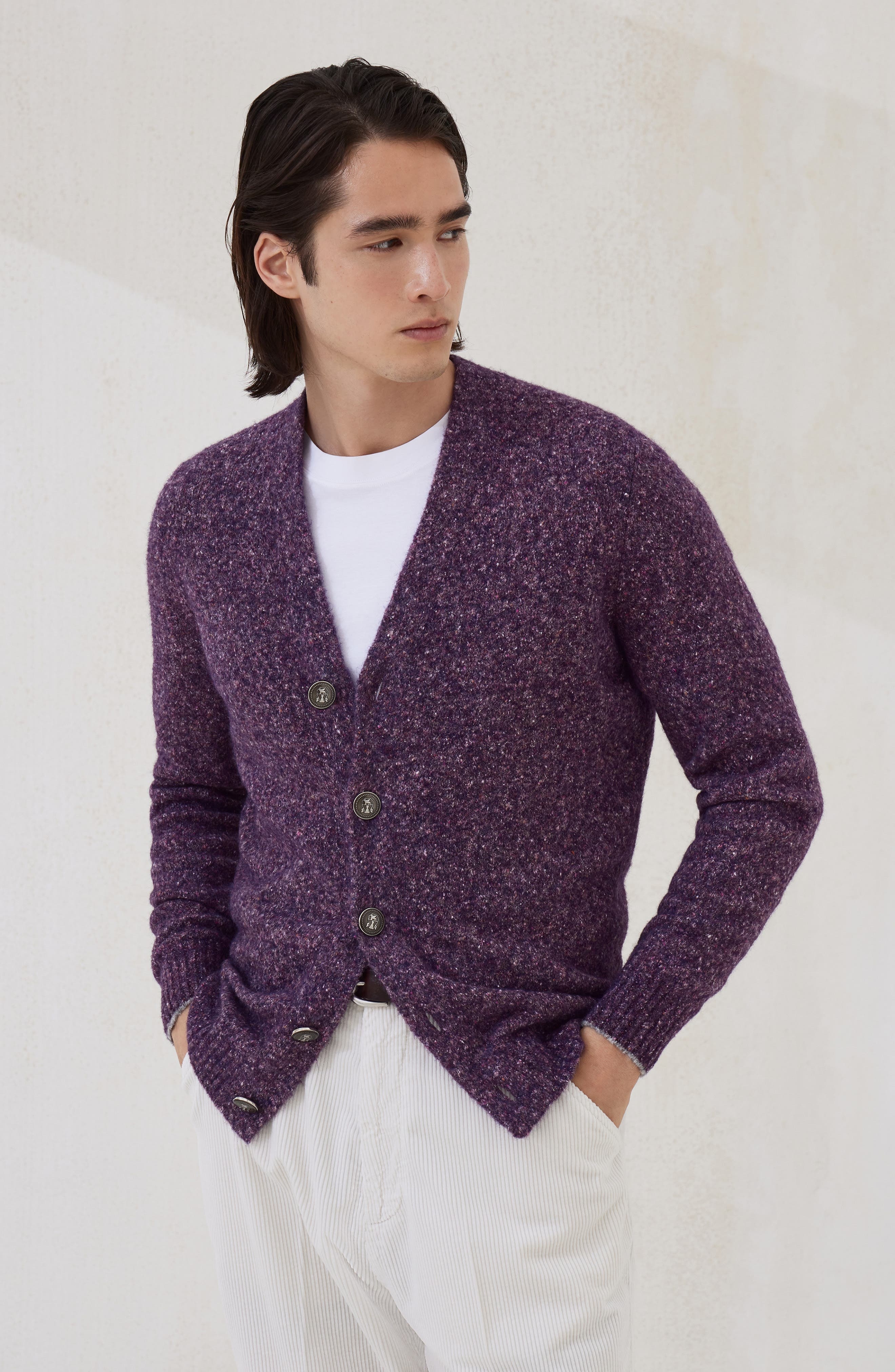 Brunello Cucinelli Buttoned cardigan in Burgundy at Nordstrom - 2