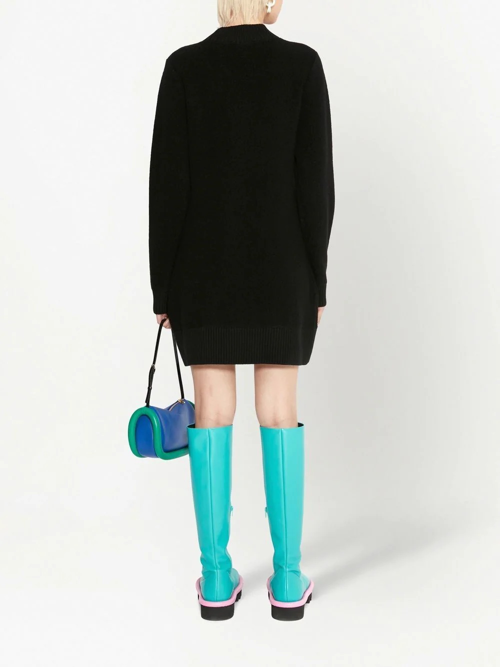 sequins-logo knitted minidress - 4