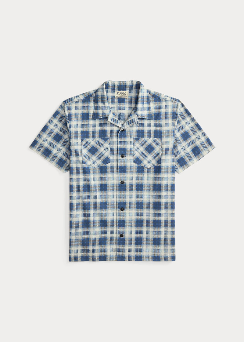Plaid-Print Brushed Camp Shirt 1