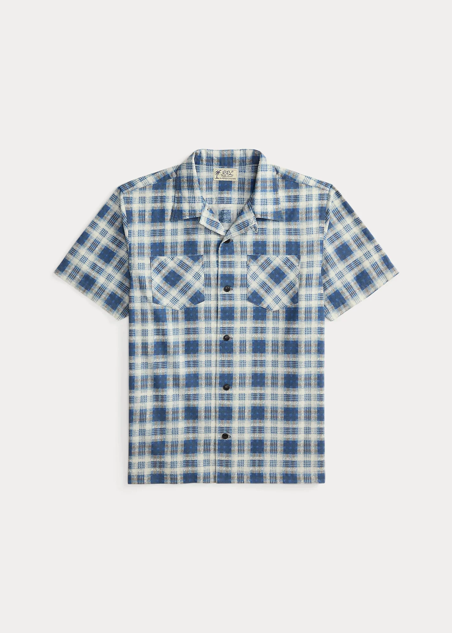 Plaid-Print Brushed Camp Shirt - 1