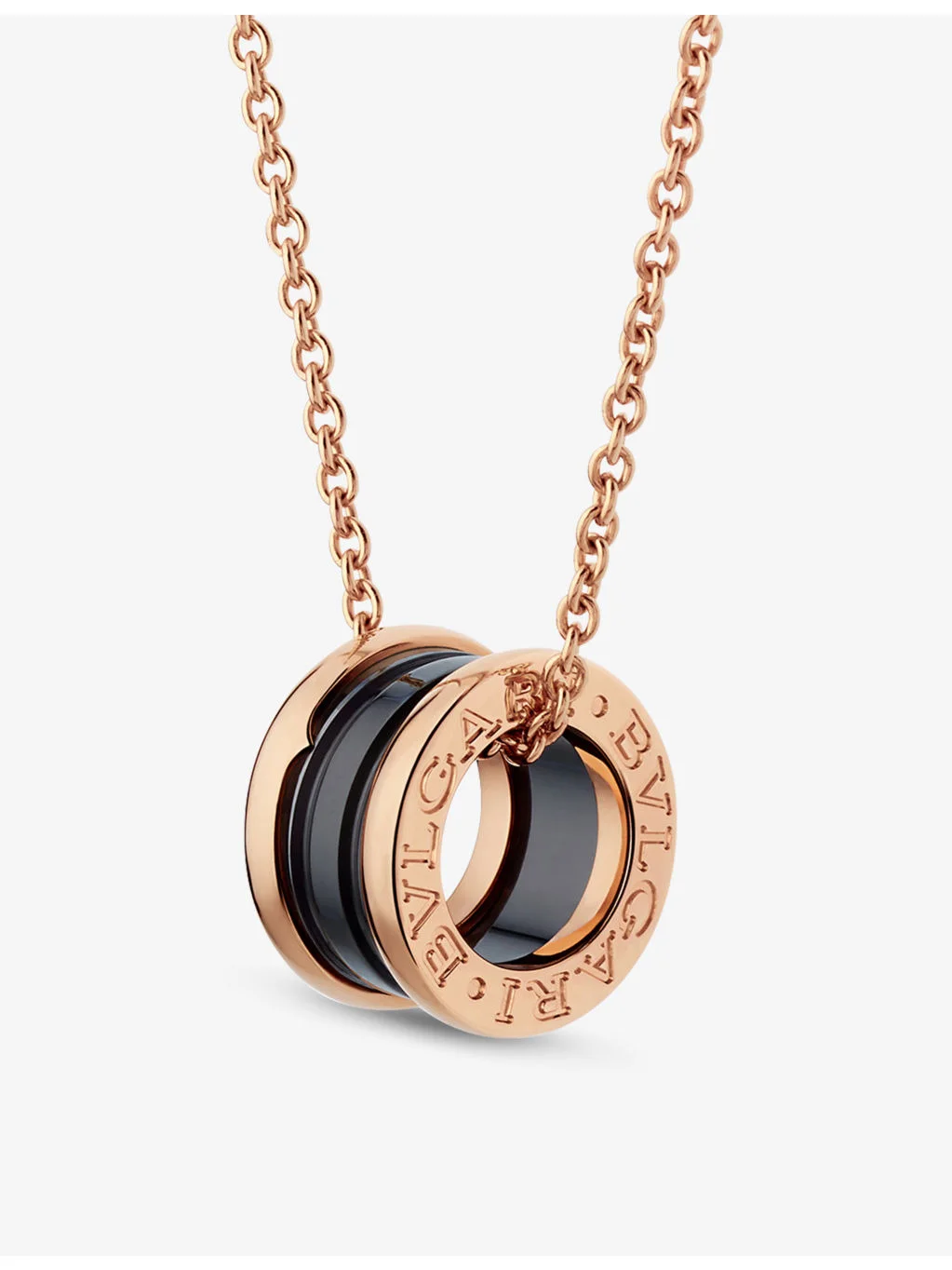 B.zero1 18ct rose-gold and ceramic pendant necklace - 1