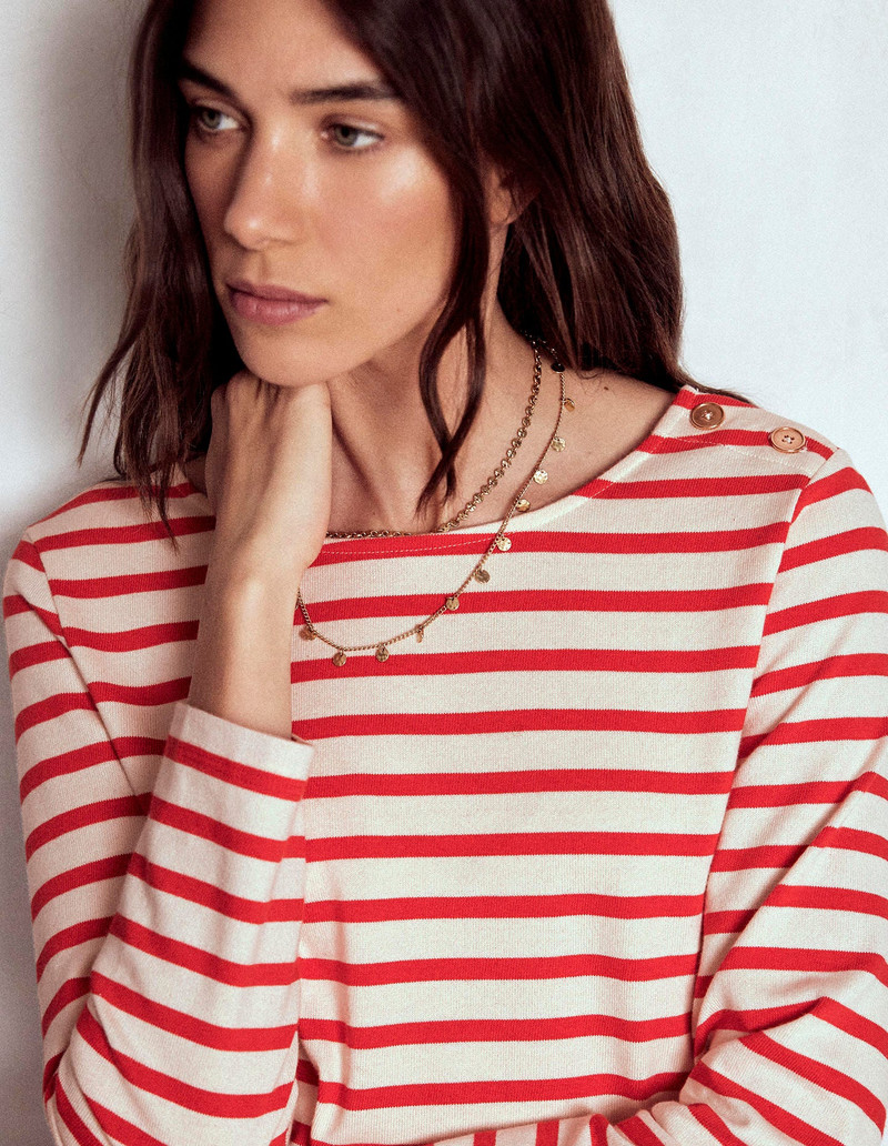 Button Mariner Breton-Ivory and Brilliant Red 3