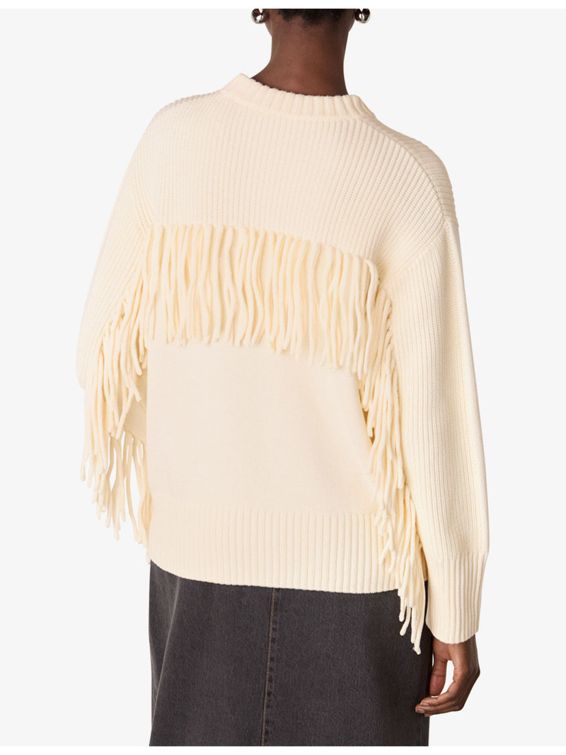 Fringed-Trim Relaxed-Fit Cotton-Blend Jumper 4