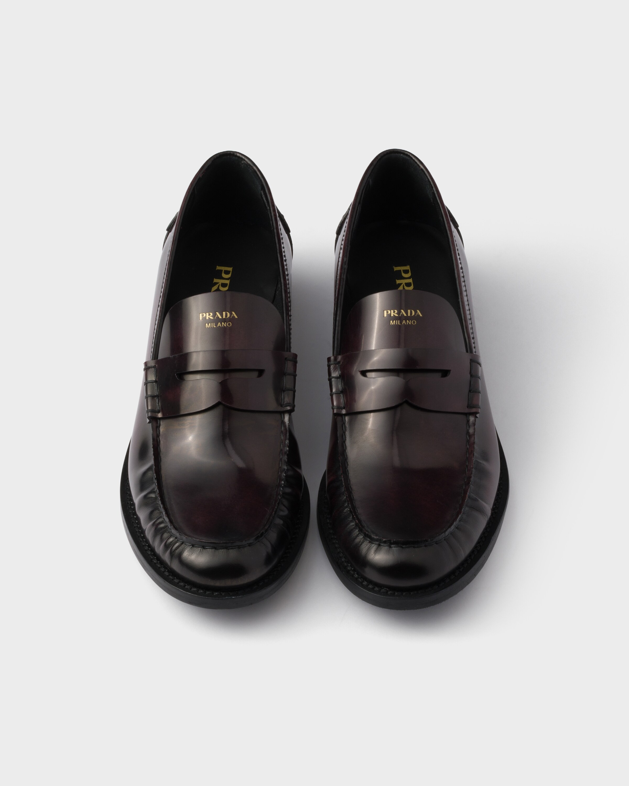 Brushed leather loafers - 3