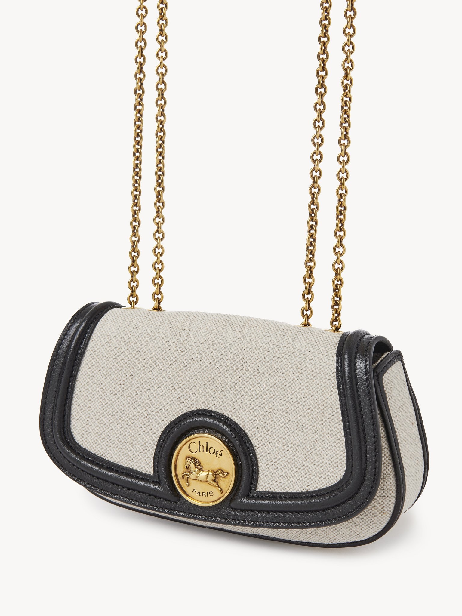 HORSE MEDAL CROSSBODY BAG IN CANVAS & GRAINED LEATHER - 3