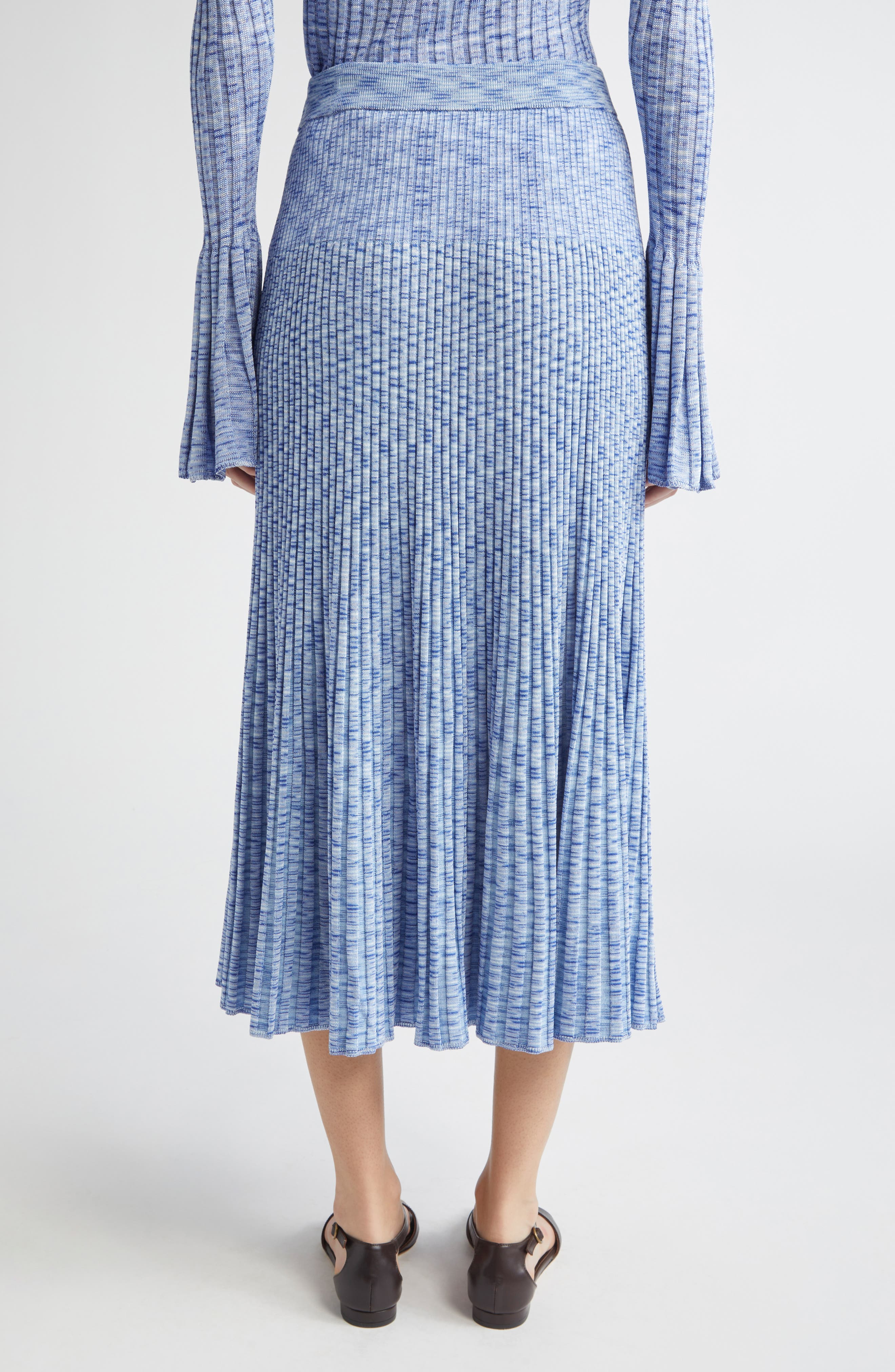 Zimmermann Mouline Rib Midi Sweater Skirt in Blue Multi at Nordstrom - 3