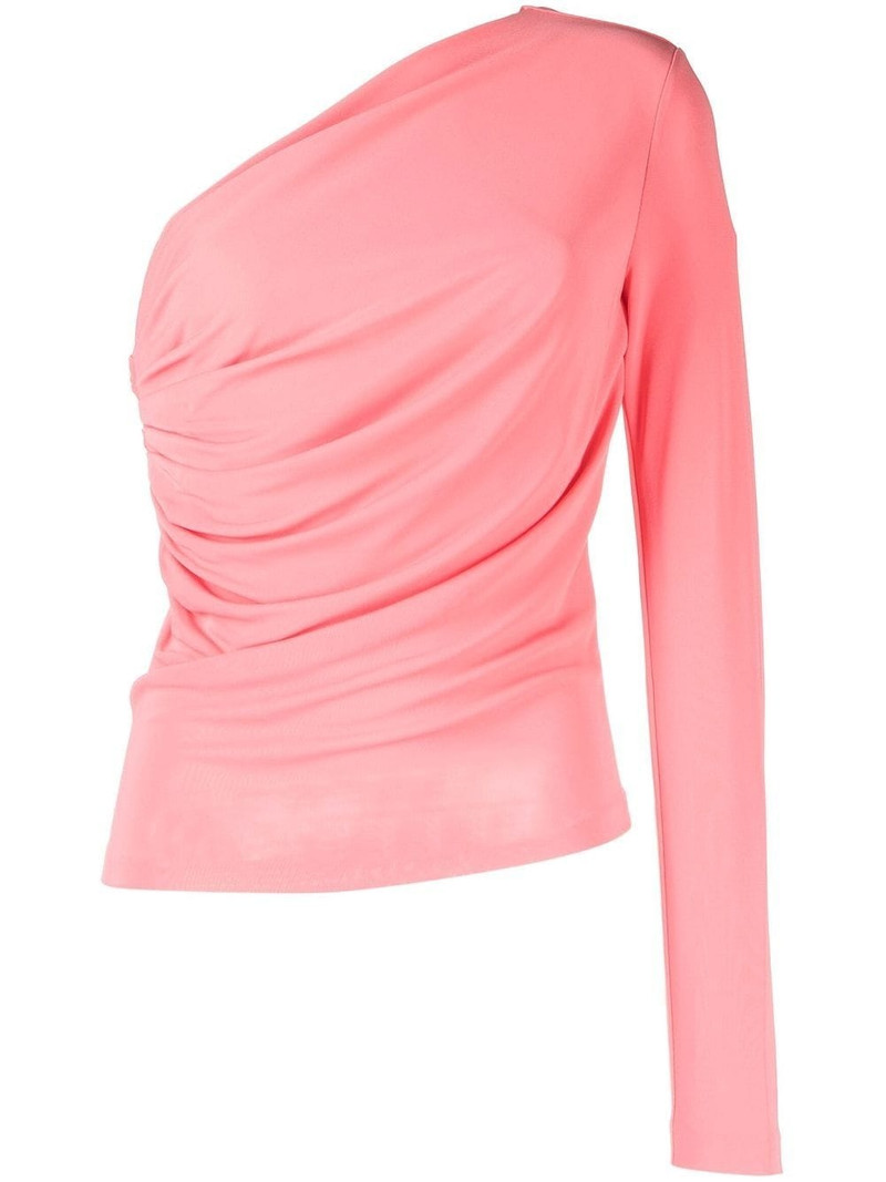 ruched one-sleeve T-shirt 1