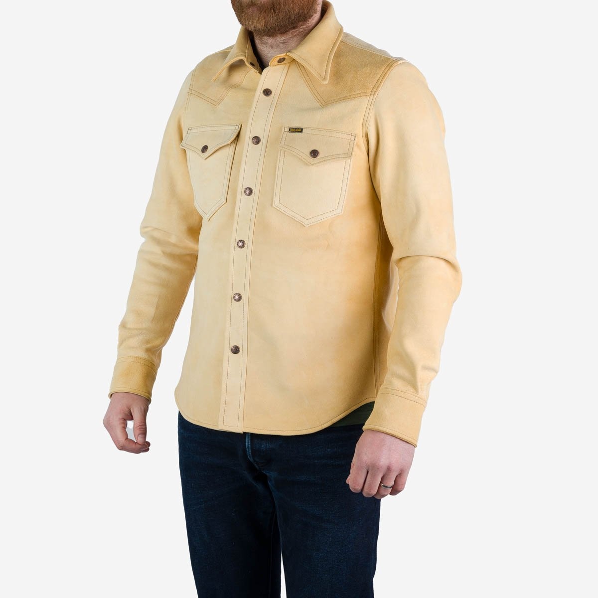 IHSB-BIGBUCK-NAT Deerskin Western Shirt 'The Big Buck' - Natural - 2