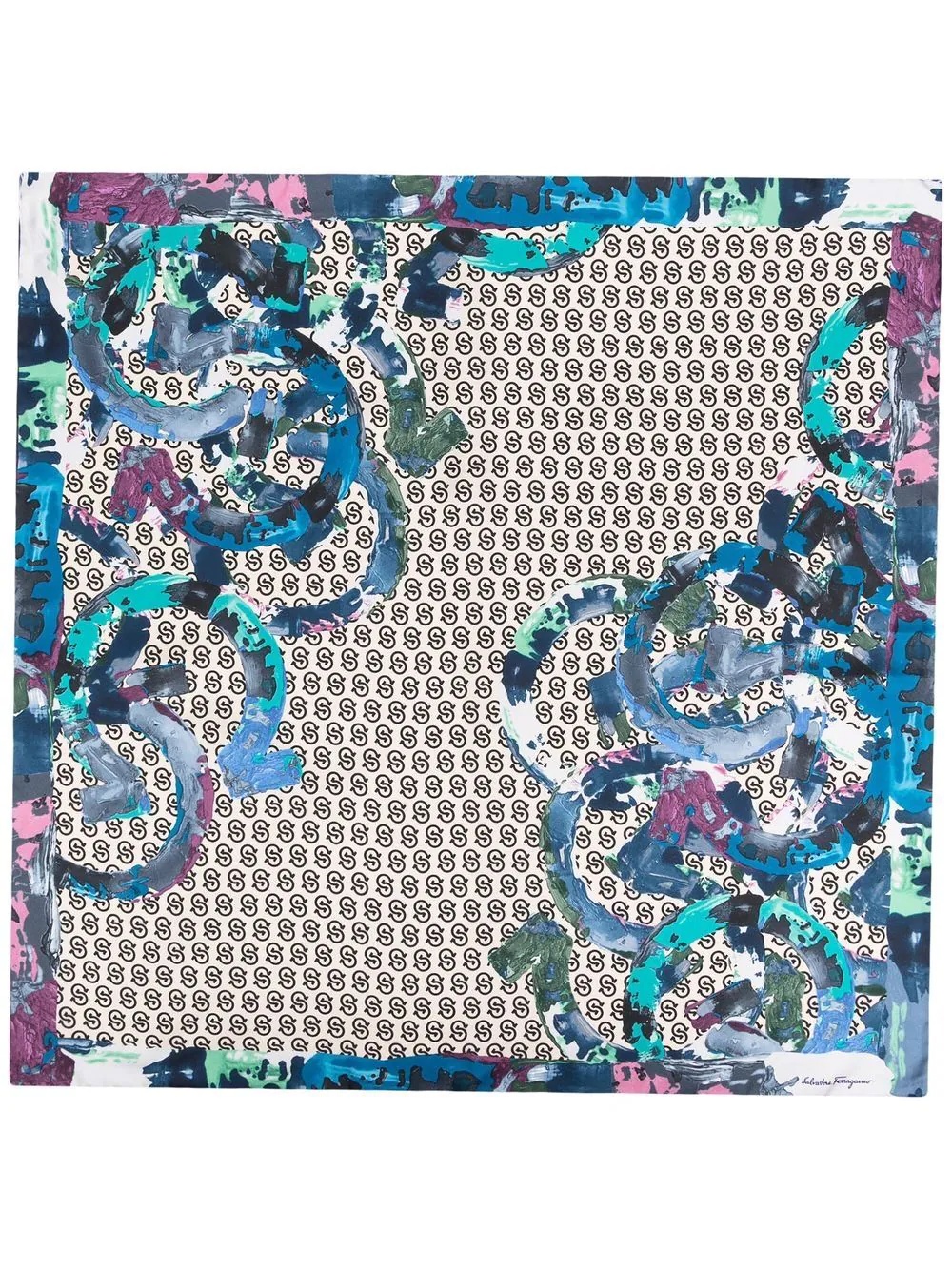 Gancini Galore silk scarf - 3