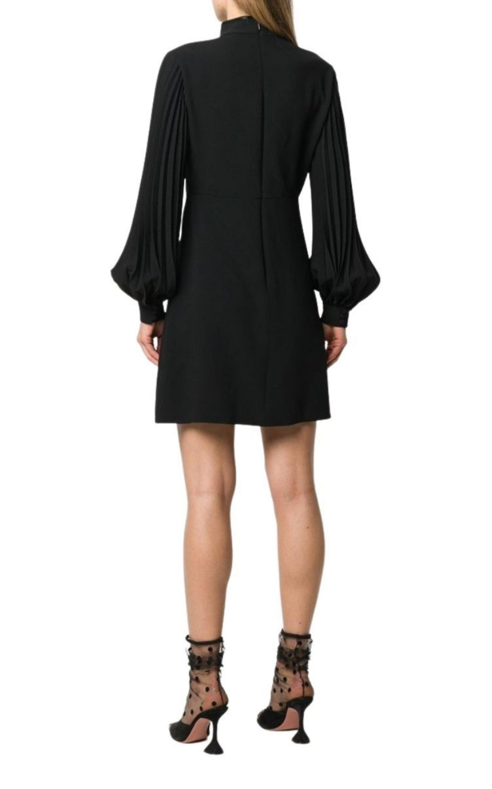 Heart Cutout Pleated Crepe Dress - 4