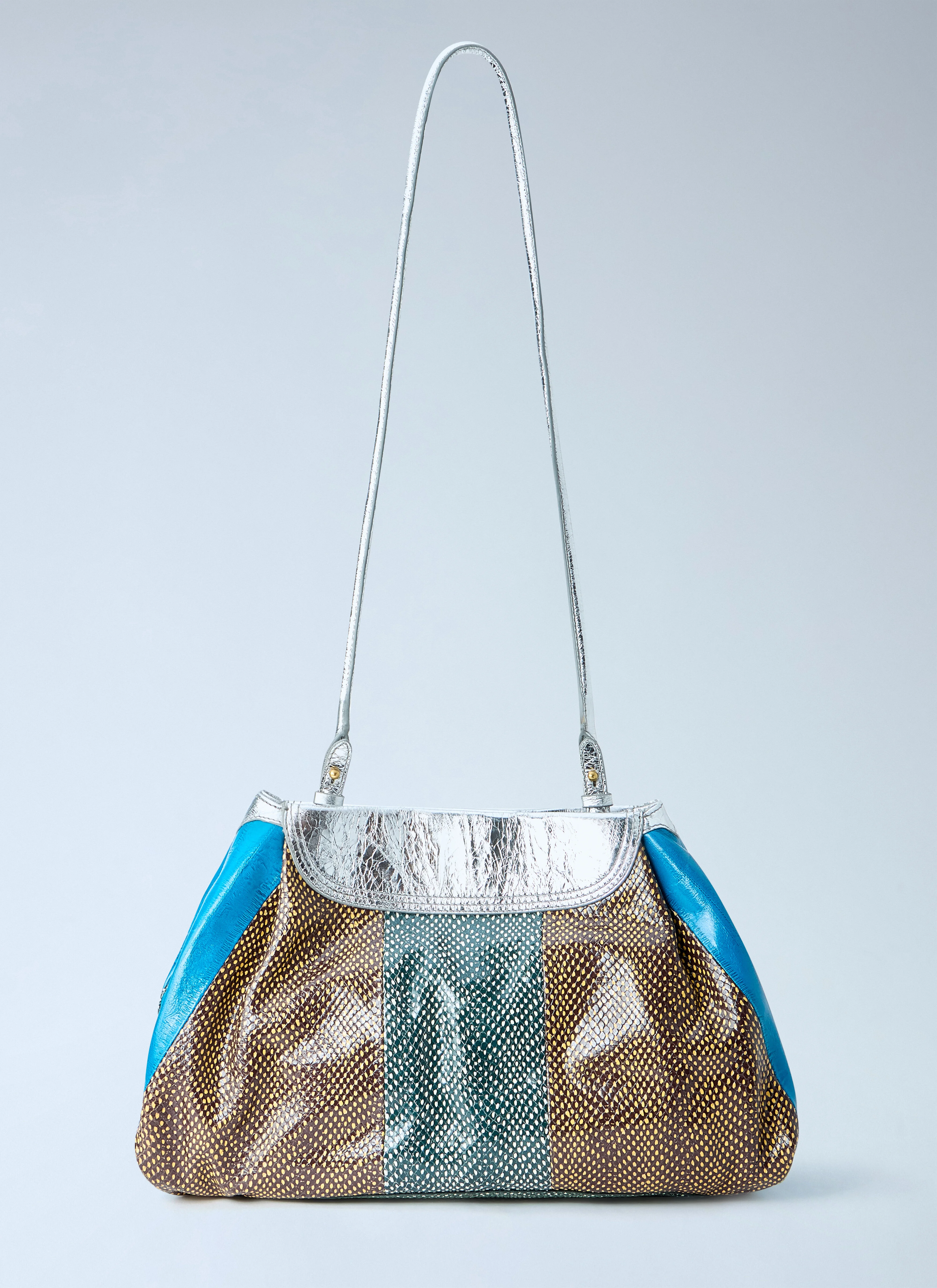Textured Leather Shoulder Bag - 1