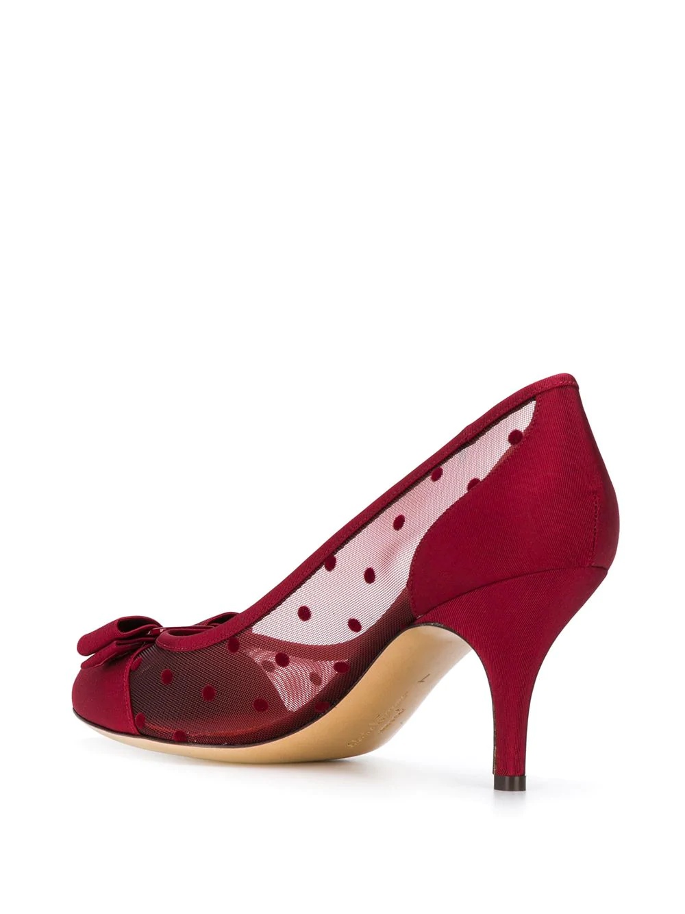 Carladots dot-mesh satin pumps - 3