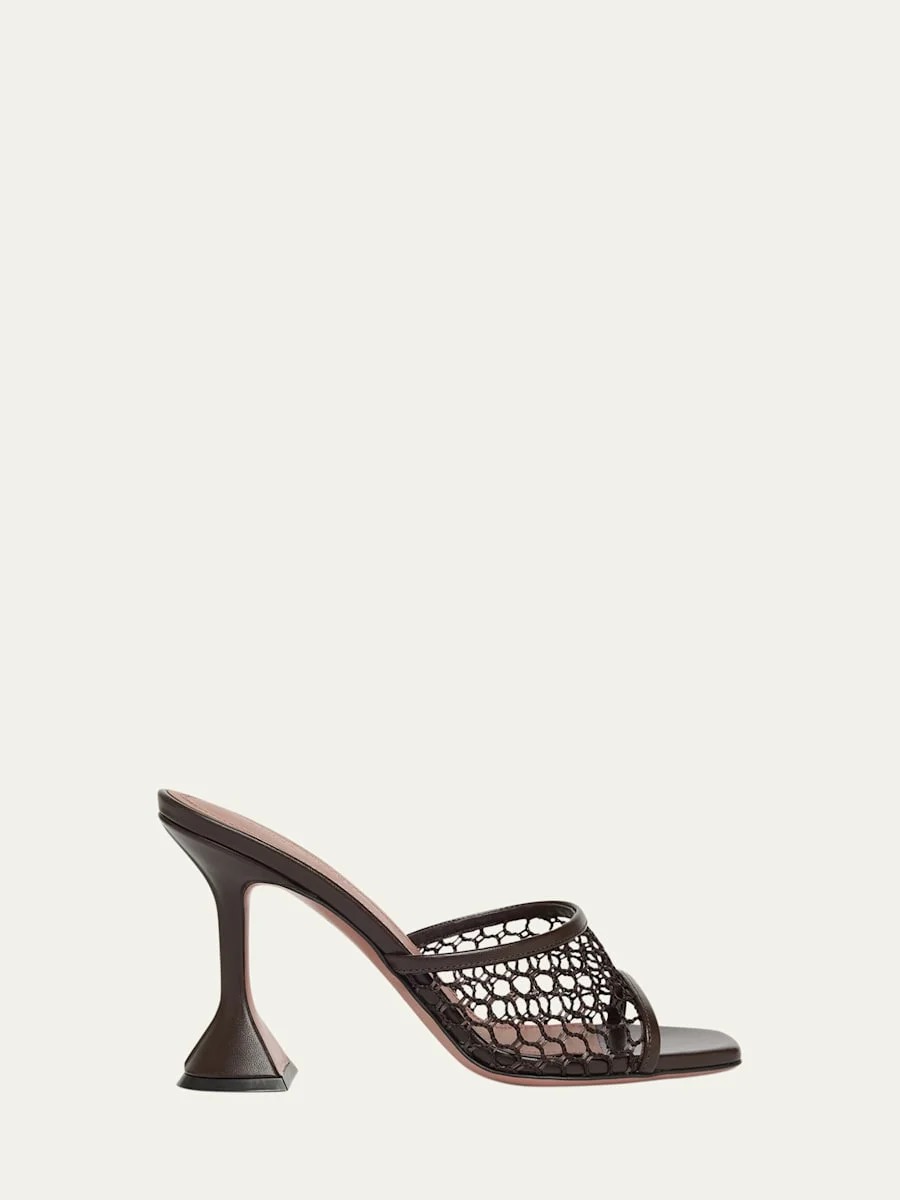 Lupita Net Leather Sandals - 1