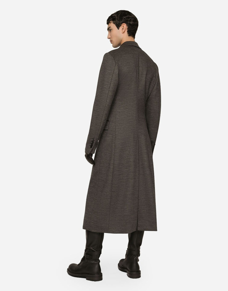Double-breasted technical wool jersey coat 3