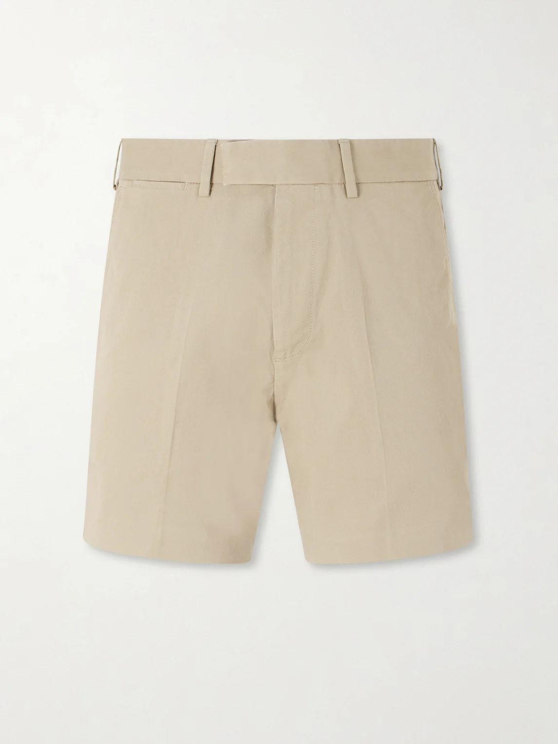 Straight-Leg Cotton-Blend Twill Shorts - 1