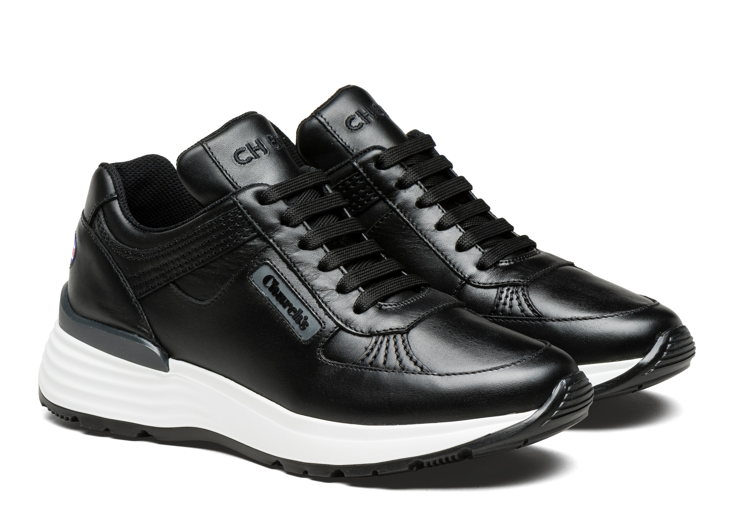 Ch873
Plume Calf Leather Retro Sneaker Black - 2