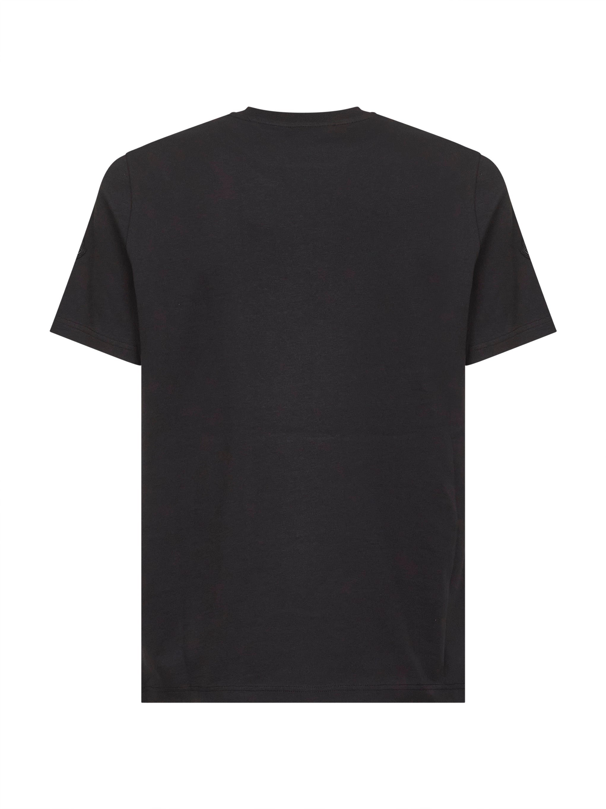 Moncler Men Blue Cotton Jersey Logo T-Shirt - 2
