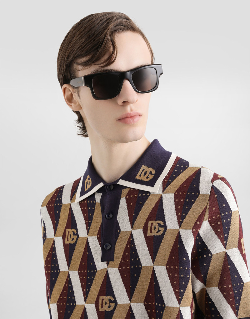 Silk jacquard polo shirt 4