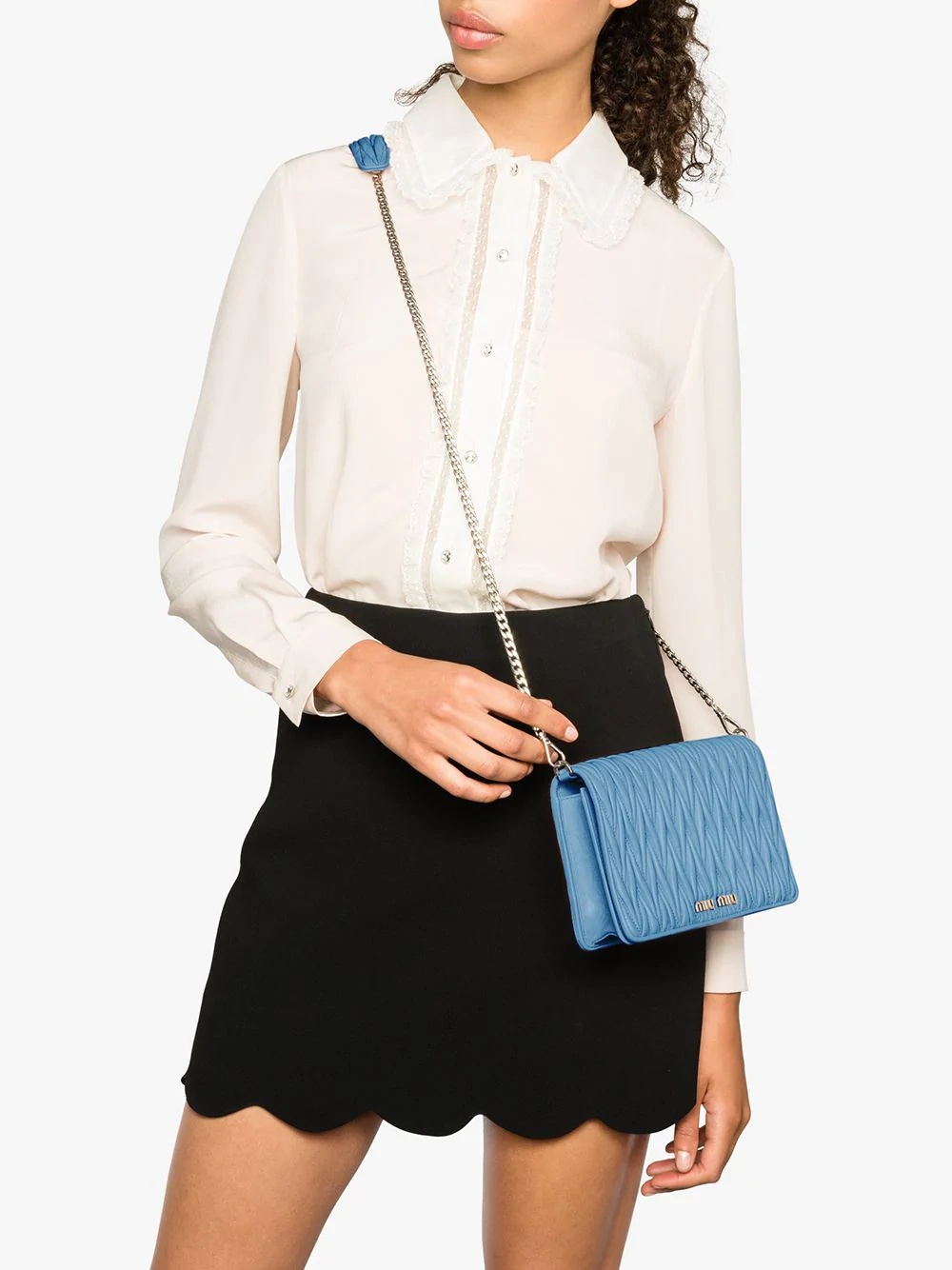 matelassé leather clutch bag - 2