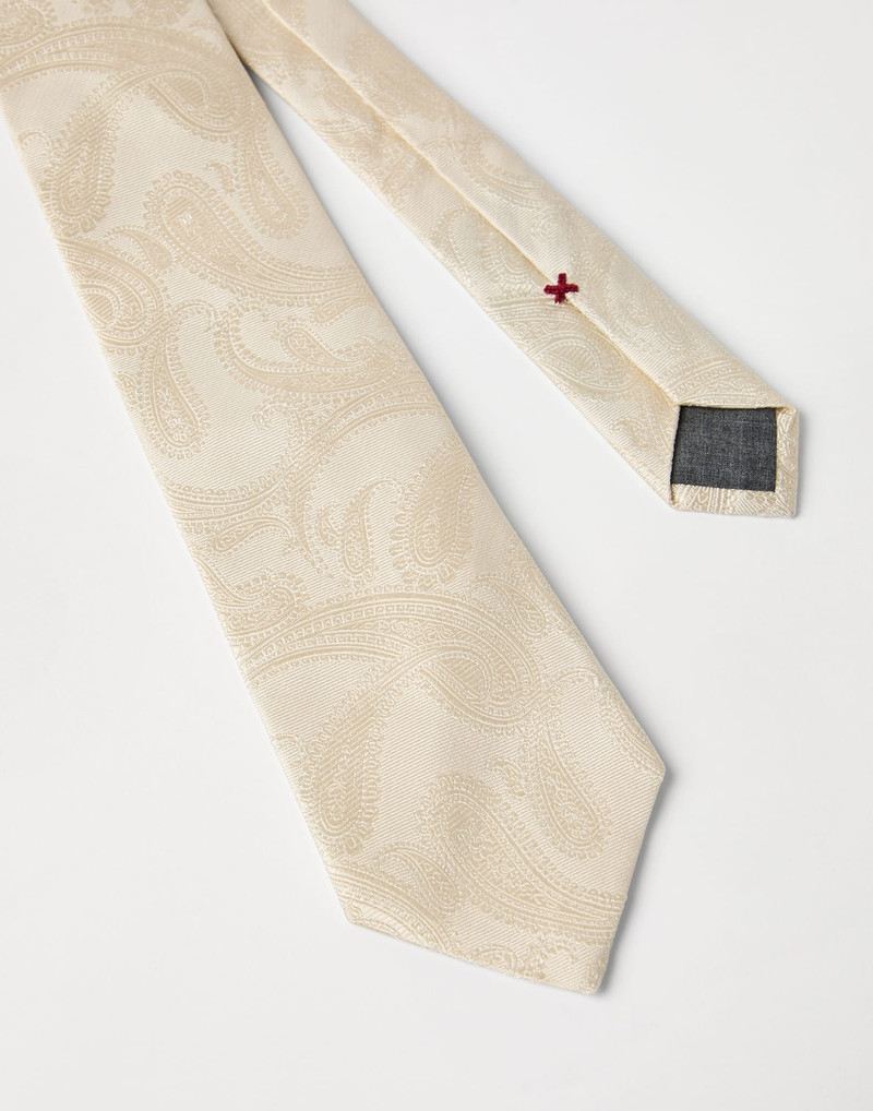 Brunello Cucinelli Paisley silk tie outlook